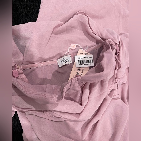 Oh Polly Romilly Cowl Neck Pleated Midaxi Dress in Dusty Pink - Picture 9 of 12